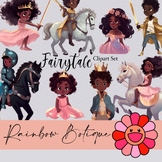 Fairytale Clipart Freebie, African american Princess clip 