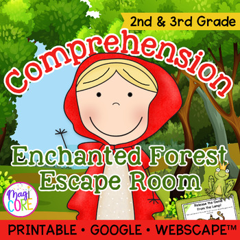 Preview of Fairytale Reading Comprehension Escape Room & Webscape™ - 2nd 3rd Grade Passages