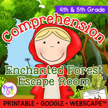Preview of Fairytale Reading Comprehension Escape Room & Webscape™ - 4th 5th Grade Passages