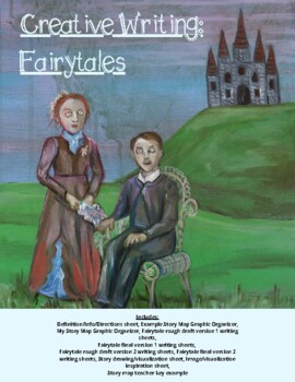 Preview of Fairytales writing packet - graphic organizer Middle High School SPED ELA teen