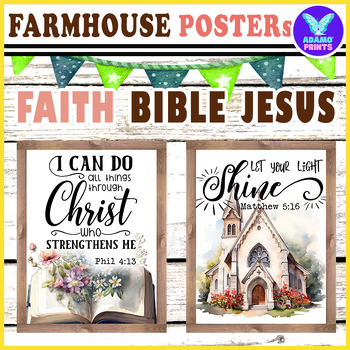 Faith Bible Jesus Christian Farmhouse Garden Religious Classroom ...