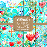 Faith Hope & Love - Religious Easter Watercolor Paper Clip