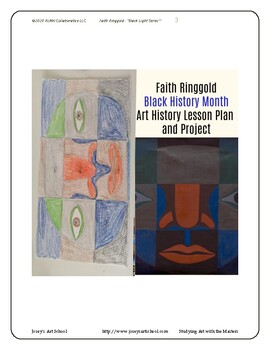 Preview of Faith Ringgold Art Lesson Black History Light K-5 Painting Lesson Common Core