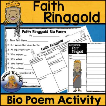Preview of Faith Ringgold Biography Poem Activity and Writing Paper