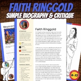 Faith Ringgold Biography Sheet, Critique, Coloring Sheet, 
