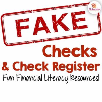 Preview of Fake Checks & Check Register - Ten Designs! {Fun Financial Literacy Resources}