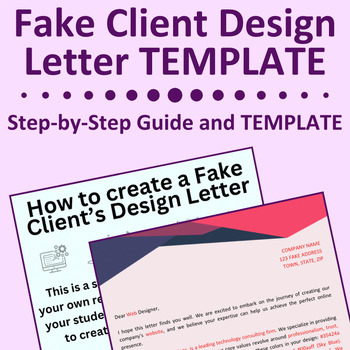 Preview of Fake Client Design Letter Canva TEMPLATE & Guide -- EDITABLE (FREE)