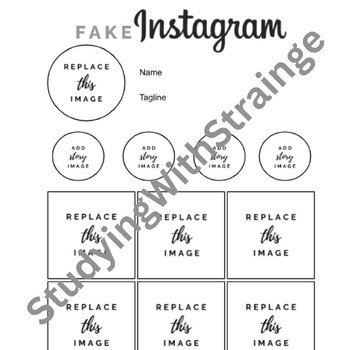 Fake Instagram Template by StudyingWithStrainge | TPT