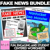 Fake News Elementary Activity Cards & Worksheet Bundle