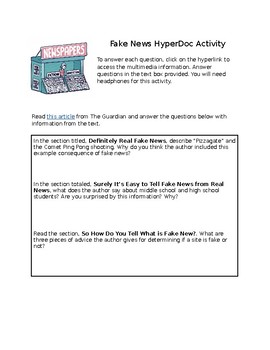 Preview of Fake News Hyperdoc