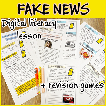 Preview of Fake News Lesson - Digital literacy Critical thinking Fact Analysis and Research