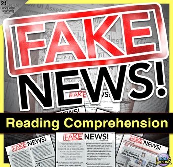Preview of Fake News Media Bias Close Reading Comprehension Passage with Tasks & Questions