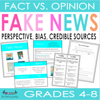 Preview of Fake News: Understanding Fact vs. Opinion, Perspective, Credible Sources, & Bias