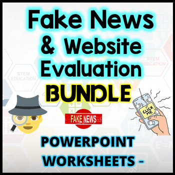 Preview of Fake News and Evaluating Websites Lesson Bundle - PowerPoint | Worksheets | Test