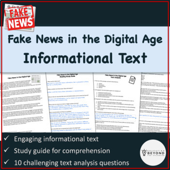 Preview of Fake News and Misinformation Informational Text | Media Literacy | Grades 8+