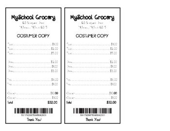 receipt teaching resources teachers pay teachers