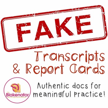 Preview of Fake Transcripts and Report Cards
