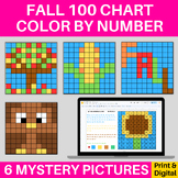 Fall 100s Hundred Chart Mystery Pictures Coloring Pages Di