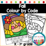 Fall 1st Grade Color by Code | 1st Grade Fall Math and Lit
