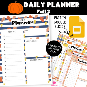 Preview of Fall 2 Daily Planner (Google Slides Editable)