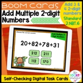 Fall 2-Digit Addition of Multiple Numbers BOOM™ Cards 2.NBT.6