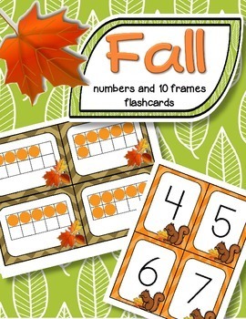 Preview of Fall Counting and Matching Numerals and 10-Frames Flashcards 0-20 Numbers