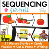 Fall 3-4 Step Story Sequencing with Picture Cards Story Re