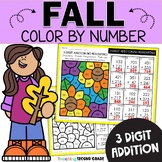 Fall 3 Digit Addition without Regrouping Color by Number W