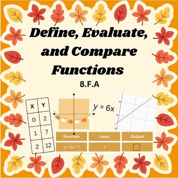 Preview of Fall 8th Grade Define, Evaluate, and Compare Functions Activity