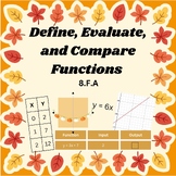 Fall 8th Grade Define, Evaluate, and Compare Functions Activity
