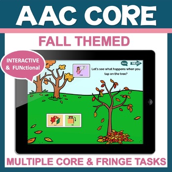 Preview of Fall AAC Core Vocabulary and Fringe NO PREP Language Building Activities 
