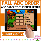 Fall ABC Order: Alphabetize to the First Letter Boom Cards