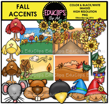 Preview of Fall Accents Clip Art Bundle {Educlips Clipart}