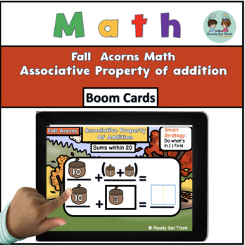 Preview of Fall Acorns Associative Property of Addition - Boom Cards