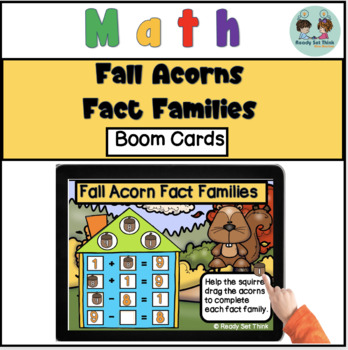 Preview of Fall Acorns Fact Families Addition and Subtraction Within 20 - Boom Cards