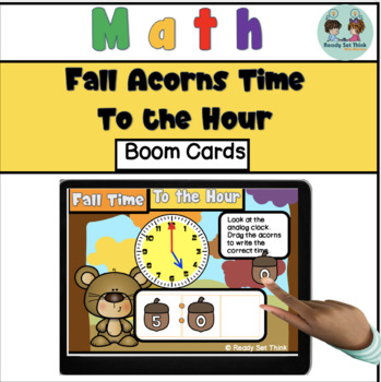 Preview of Fall Acorns Time to the Hour - Boom Cards