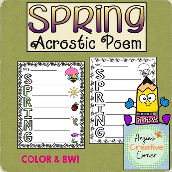 Spring Acrostic Poem by Angie's Creative Corner | TPT