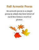 Fall Acrostic Poem Collection