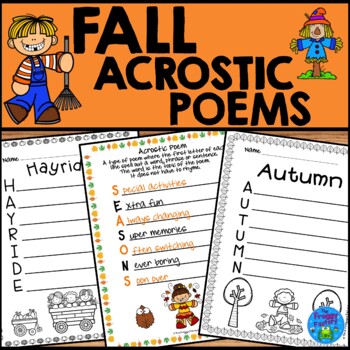 Preview of Fall Acrostic Poems | Fall Writing Activity | Fall Bulletin Board