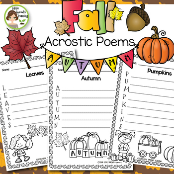 Preview of Fall Acrostic Poems - Writing Activity (22 poems to print and go)