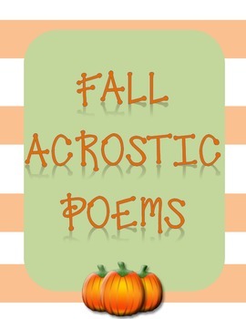 Preview of Fall Acrostic Poems with Coordinating Pictures to Color