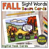 Fall Activities Boom Cards Sight Words Pre Primer