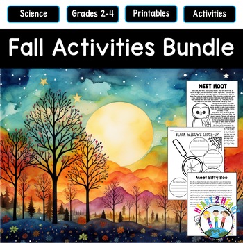 Preview of Fall Activities Bundle with All About Spiders Owls Bats & Pumpkins FunWorksheets