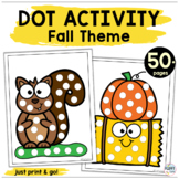 Fall Activities Dot Marker Printable for Toddler and Preschool