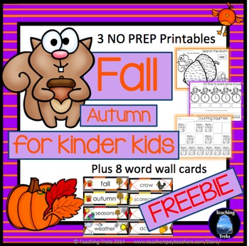Preview of Fall Activities: Fall Math And Literacy Freebies