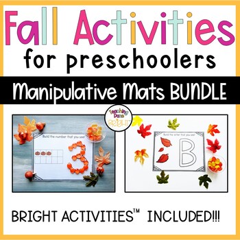 Preview of Fall Activities For Preschoolers Manipulative Mats Bundle