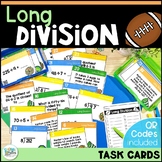 Long Division with Remainders & Word Problems Task Cards M