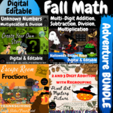 Fall Activities Math Bundle Halloween Thanksgiving Escape 