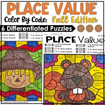 Preview of Fall Activities | Place Value Worksheets | Fall Coloring Pages