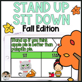 Fall Activities Stand Up Sit Down Movement Breaks